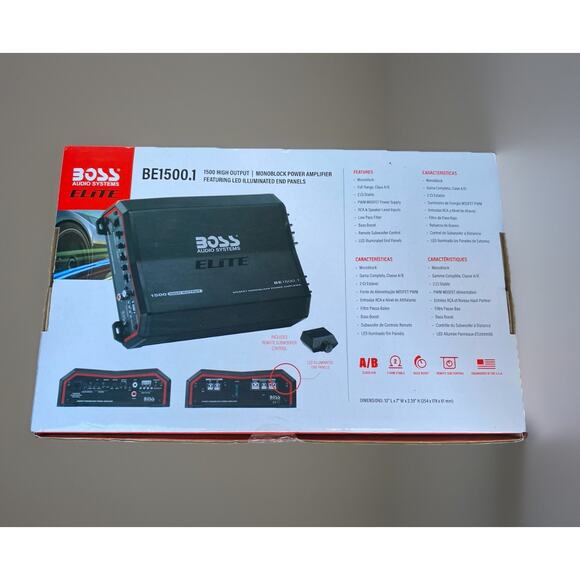 Boss BE1500.1 Elite Mono Car Amplifier 1500W - Black 31345 - Picture 2 of 3